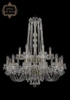 Люстра подвесная хрустальная 11.26.12+6.300.2d.h-95.Br.B Богемиа Арт Классик прозрачная на 18 ламп, основание бронзовое в стиле классический Люстра подвесная хрустальная 11.26.12+6.300.2d.h-95.Br.B Богемиа Арт Классик прозрачная на 18 ламп, основание бронзовое в стиле классический